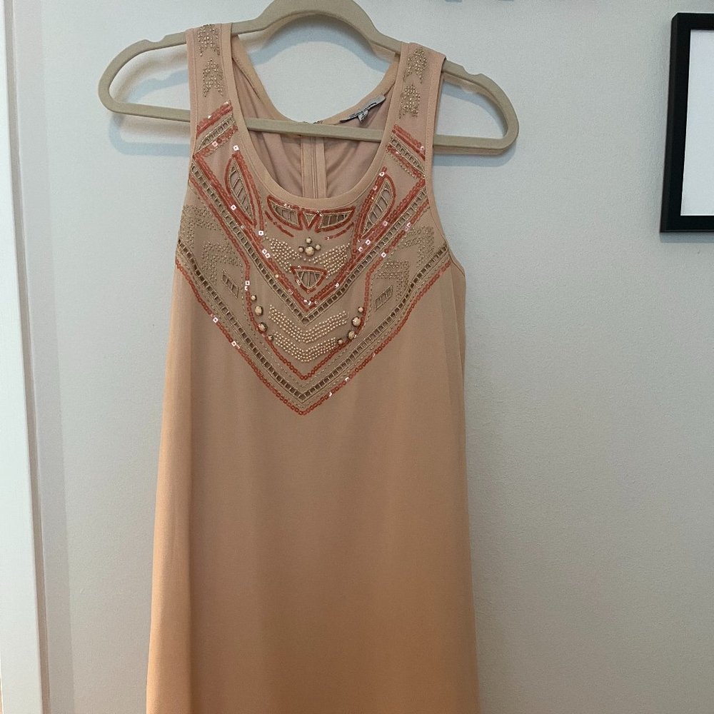 The Clothing Company Pink Dress, Gold Beading - Size S